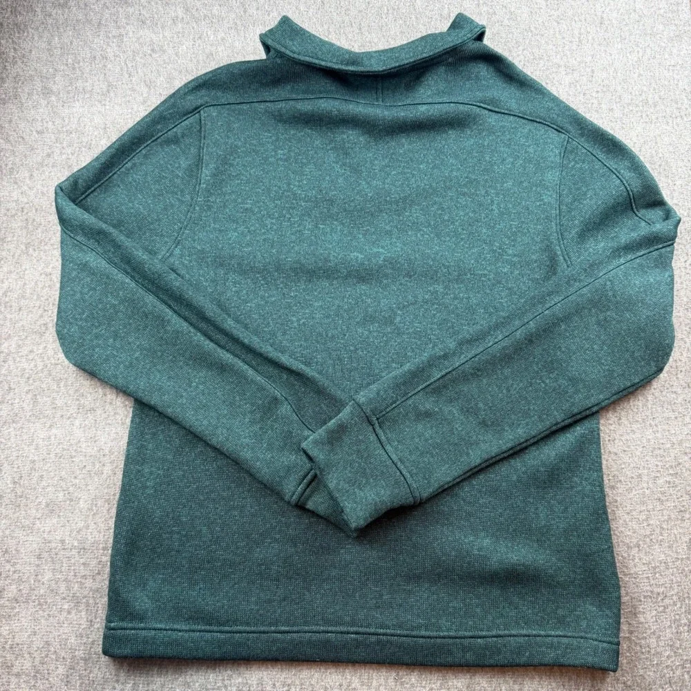 Banana Republic‎ Quarter Zip Pullover Mens Size M Green Marled Fleece Sweater